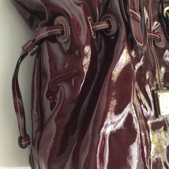 Dooney & Bourke Patent Leather Plum Chiara Tote Purse LARGE - Picture 7 of 10